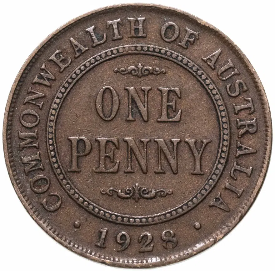 Австралия 1 пенни (penny) 1928, реверс