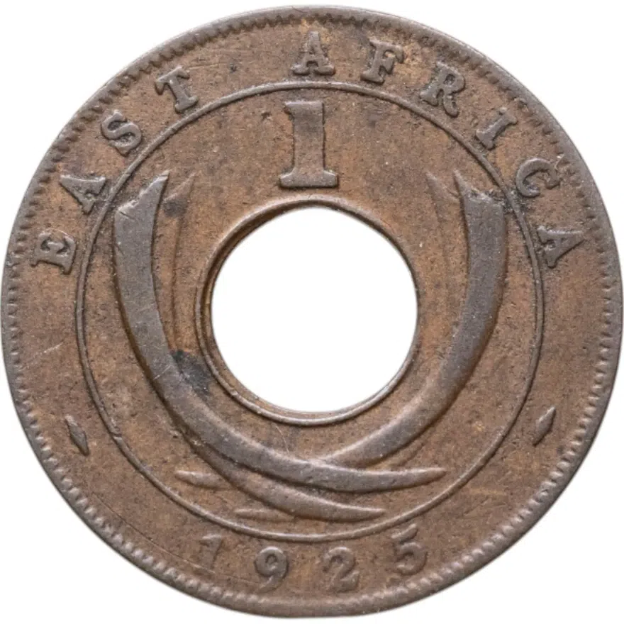 Британская Восточная Африка 1 цент 1925 знак монетного двора: "KN" - Кингз Нортон Металл, Бирмингем, реверс