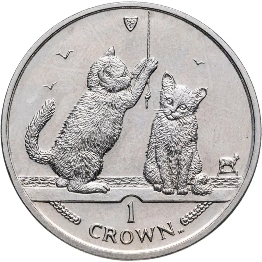 Остров Мэн 1 крона (crown) 2001 "Кошки - Сомалийская кошка", аверс