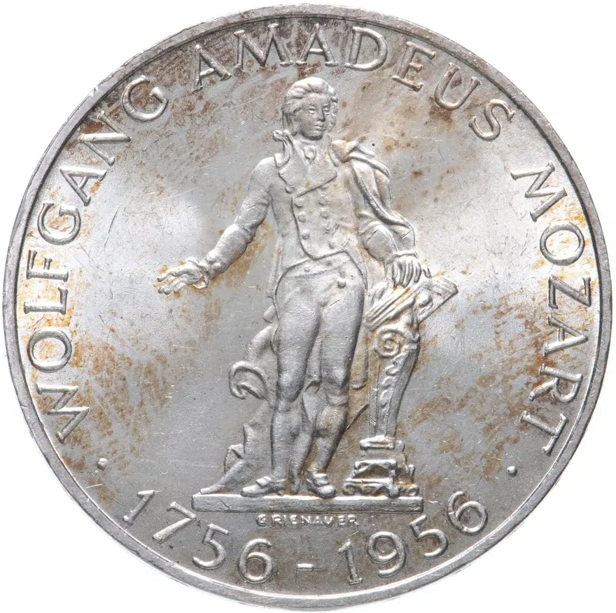 Австрия 25 шиллингов (shilling) 1956  200 лет со дня рождения Вольфганга Амадея Моцарта, аверс