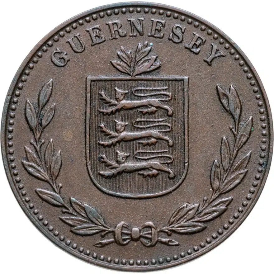 Гернси 8 дублей 1938, реверс