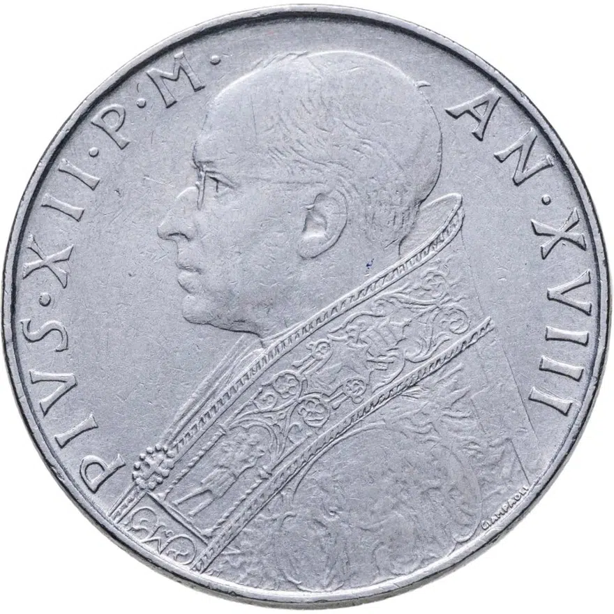 Ватикан 100 лир (lire) 1956