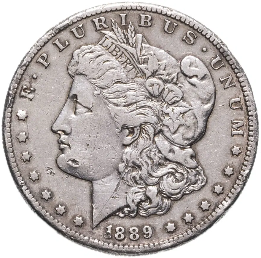 США 1 dollar (доллар) 1889 S Доллар Моргана знак монетного двора: "S" - Сан-Франциско