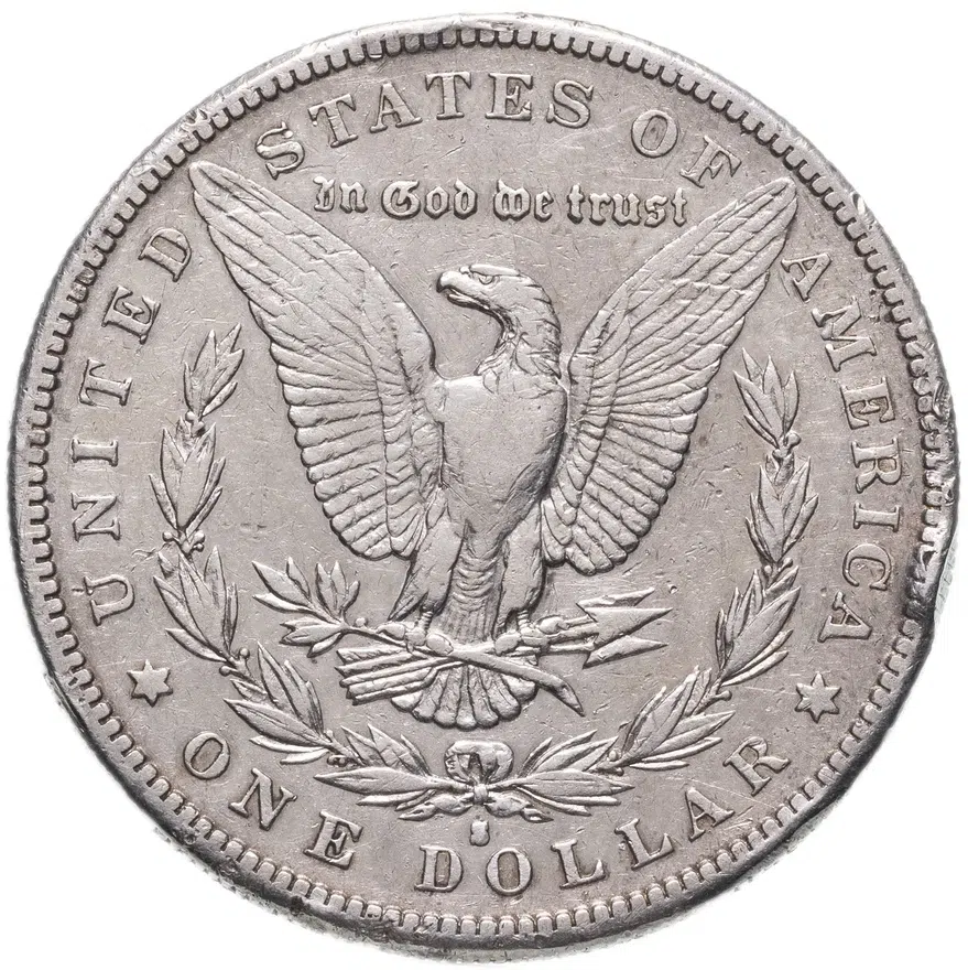 США 1 dollar (доллар) 1889 S Доллар Моргана знак монетного двора: "S" - Сан-Франциско, реверс