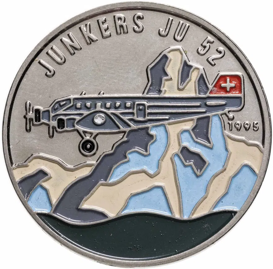 Республика Конго 100 франков (francs) 1995  "Юнкерс (Junkers) Ju 52"