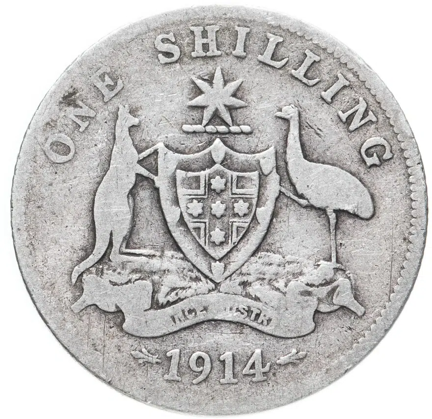 Австралия 1 шиллинг (shilling) 1914, реверс