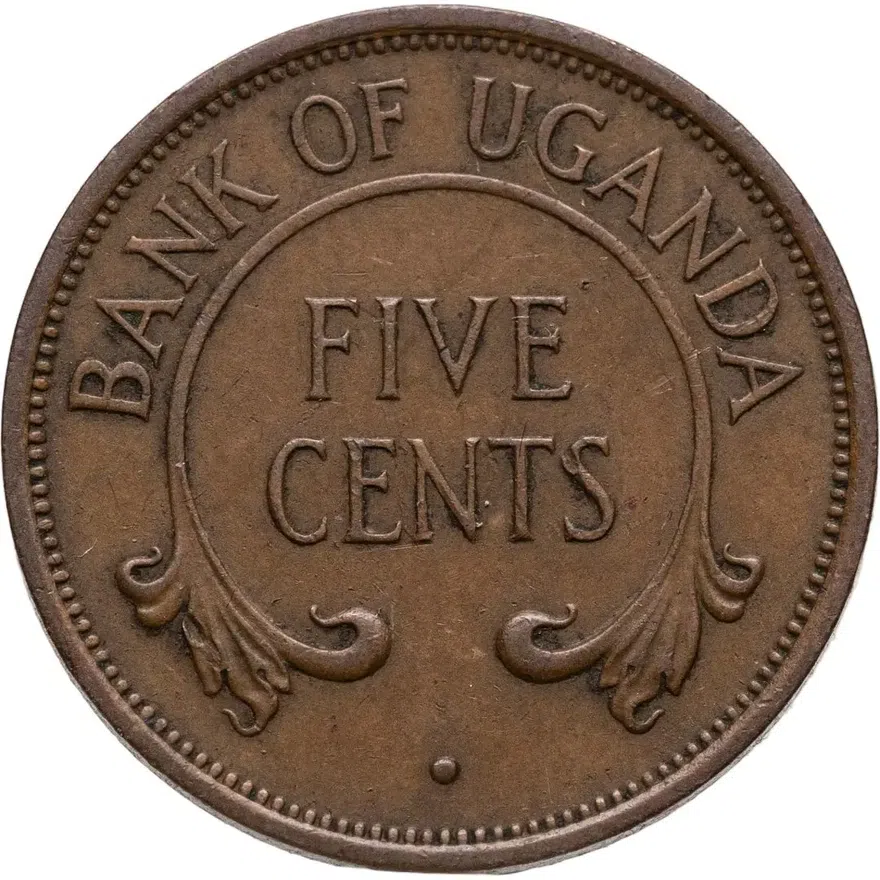 Уганда 5 центов (cents) 1975, реверс