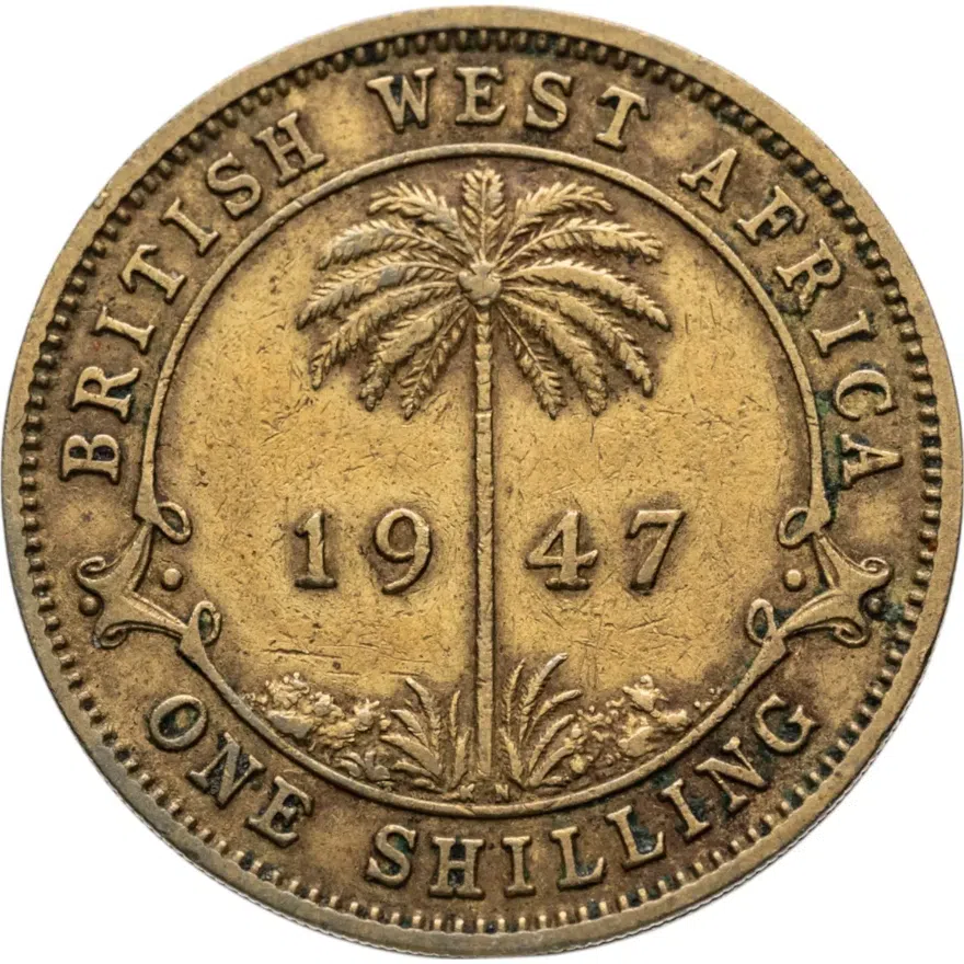 Британская Западная Африка 1 шиллинг (shilling) 1947 KN, аверс