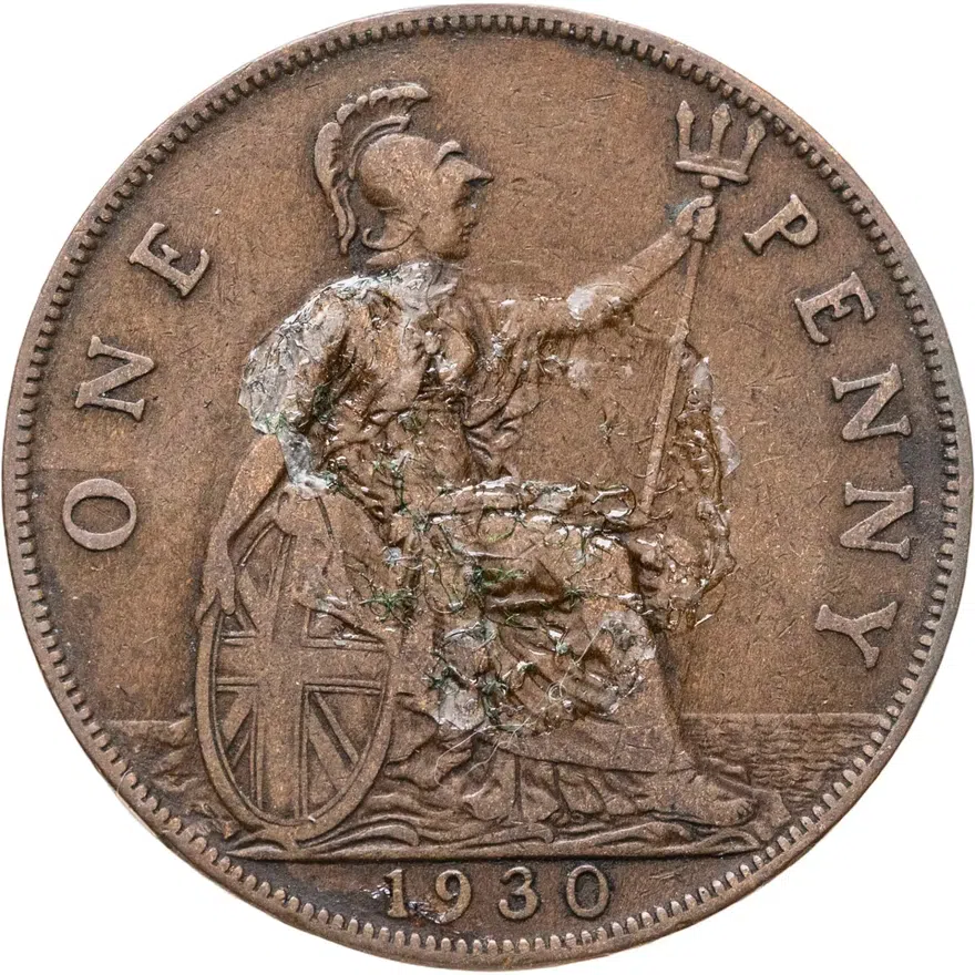 Великобритания 1 пенни (penny) 1930, реверс