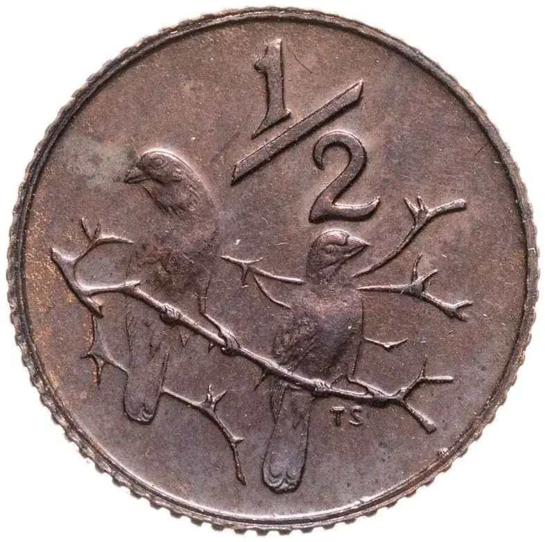 ЮАР 1/2 цента (cent) 1971, реверс