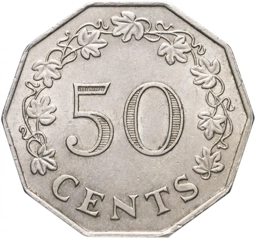 Мальта 50 центов (cents) 1972, аверс