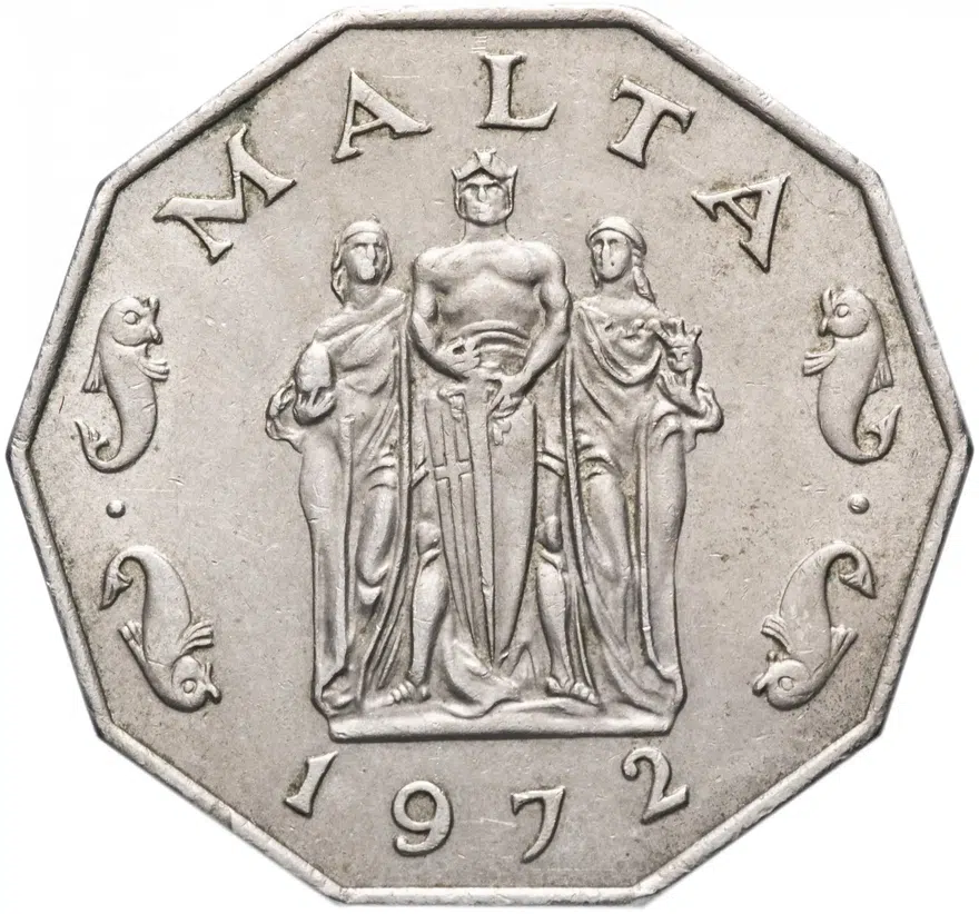 Мальта 50 центов (cents) 1972, реверс