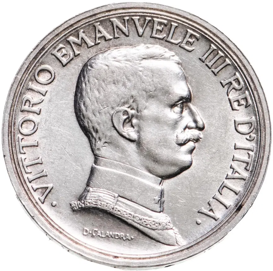 Италия 2 лиры (lire) 1915, реверс