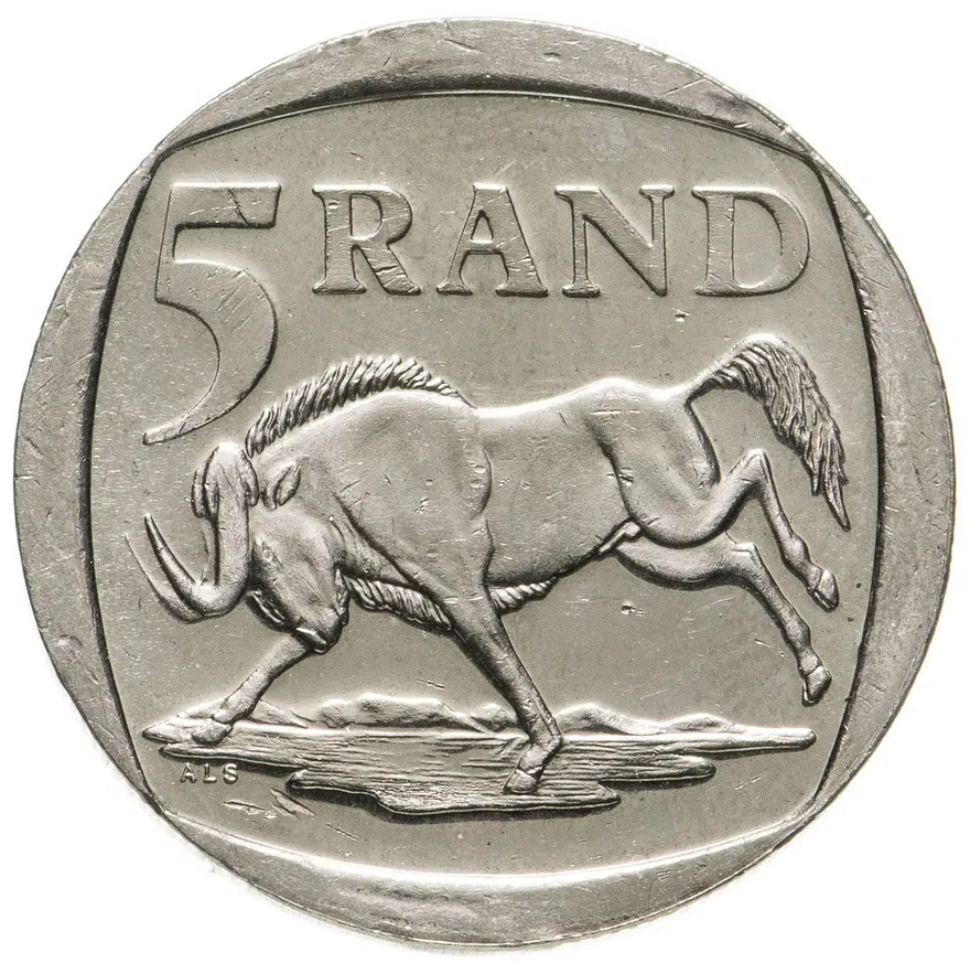 ЮАР 5 рандов (рэндов, rand) 2000 Нельсон Мандела, реверс