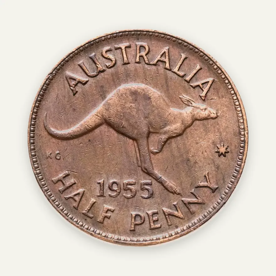 Австралия 1/2 пенни (penny) 1955, аверс