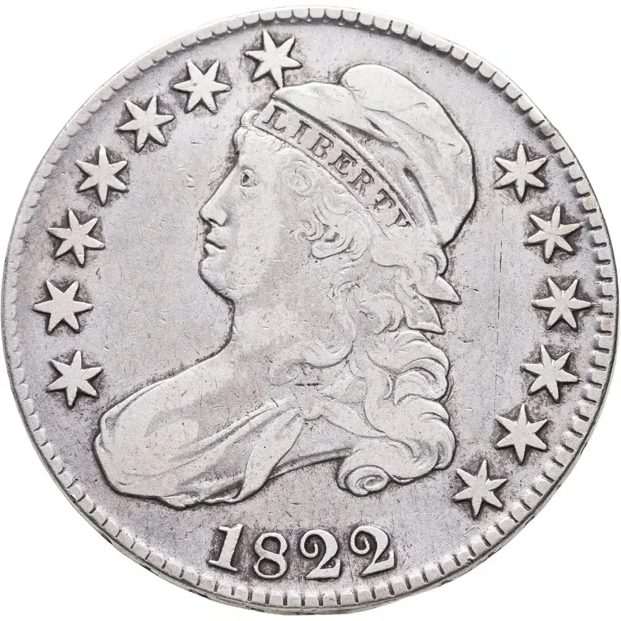 США 50 центов (cents) 1822  Capped Bust Half Dollar