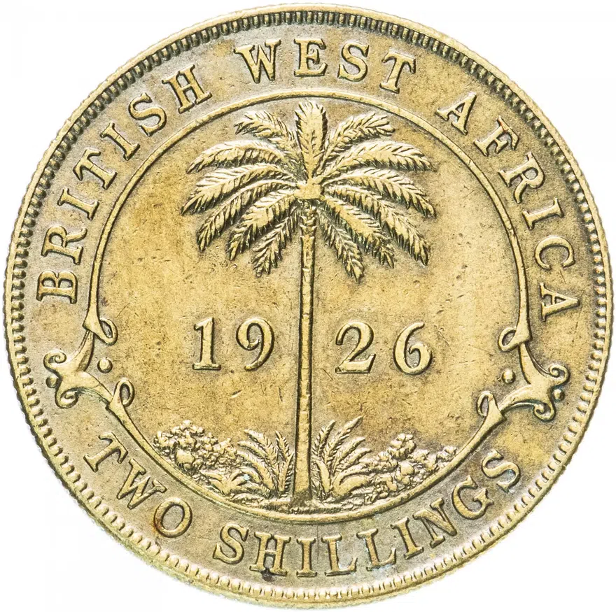 Британская Западная Африка 2 шиллинга (shillings) 1926, аверс
