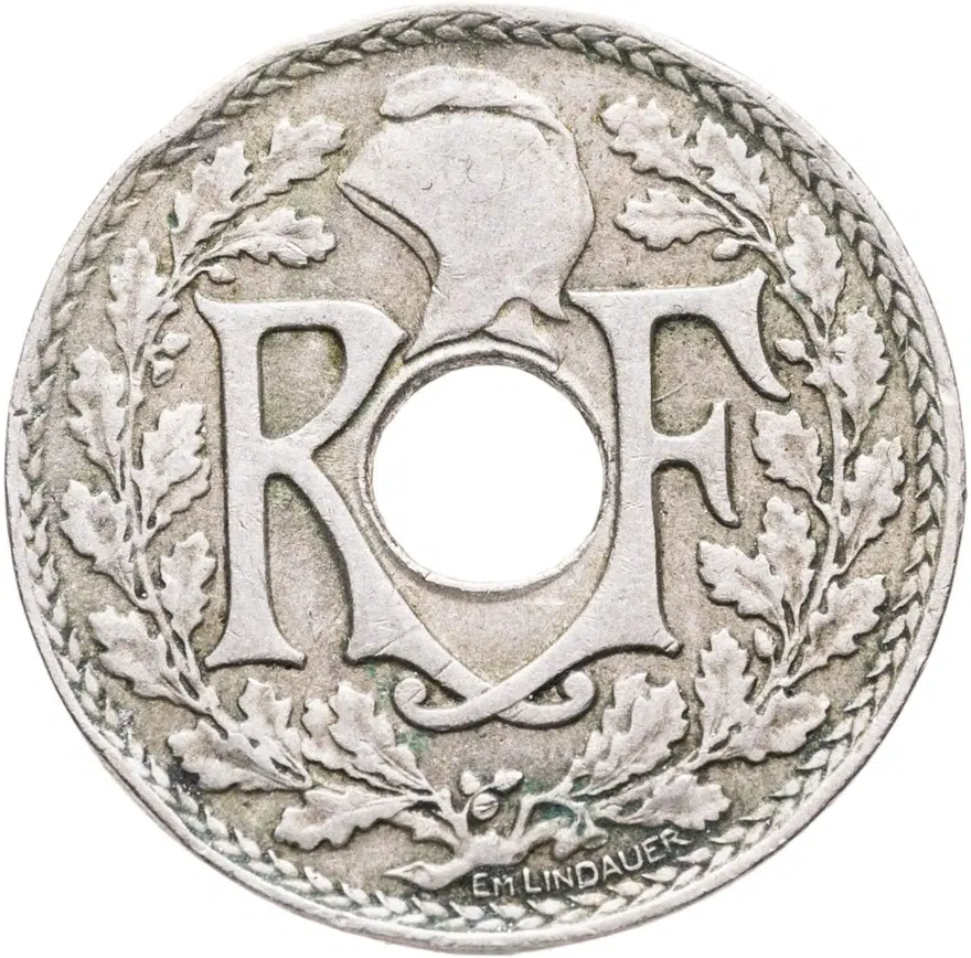 Франция 25 сантимов (centimes) 1924