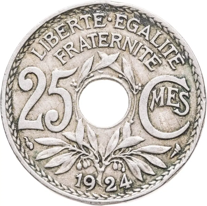 Франция 25 сантимов (centimes) 1924, реверс