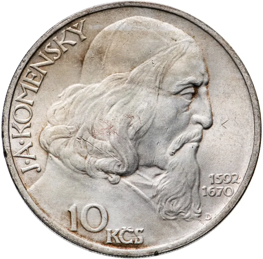 Чехословакия 10 крон (korun) 1957  Епископ Моравского Братства - Ян Амос Коменский