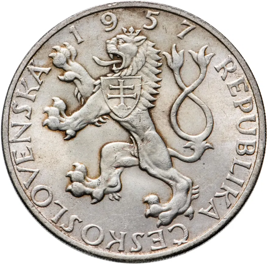 Чехословакия 10 крон (korun) 1957  Епископ Моравского Братства - Ян Амос Коменский, реверс