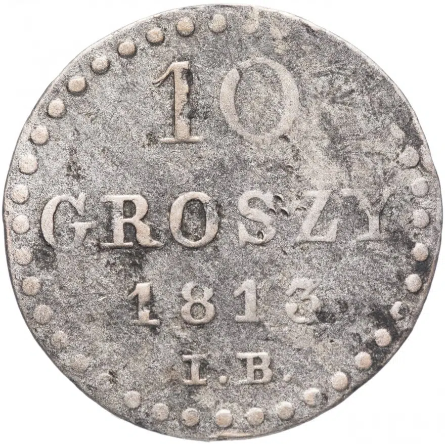 Польша (Варшавское герцогство) 10 грошей (groszy) 1813, аверс