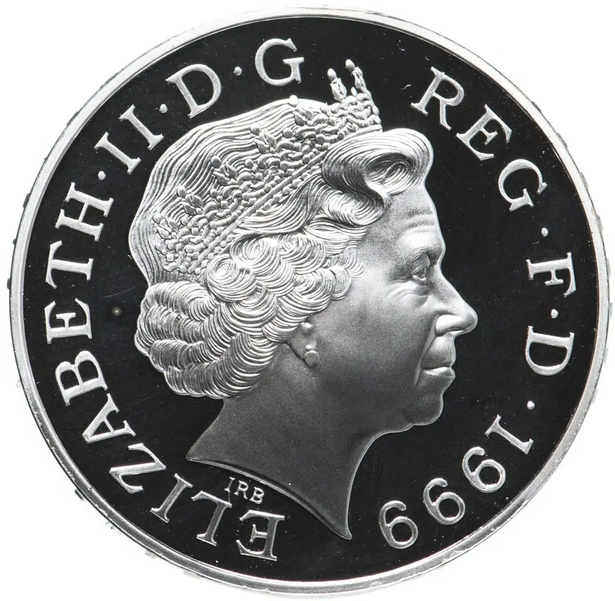 Великобритания 5 фунтов (pounds) 2000  Милленниум, реверс