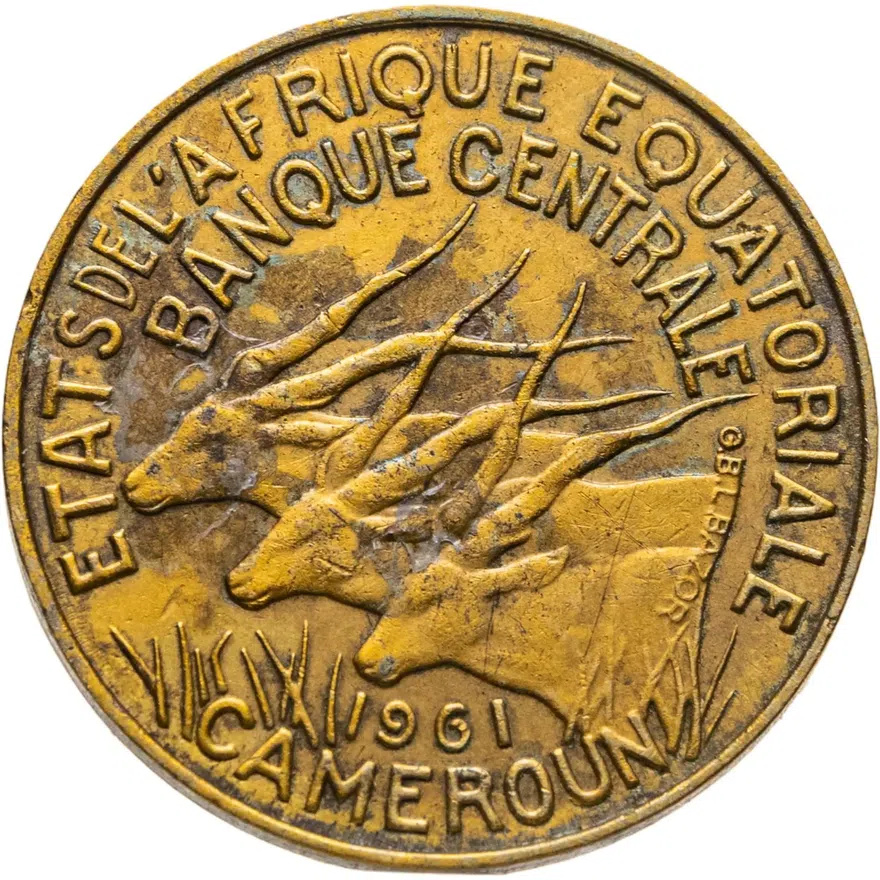 Экваториальная Африка и Камерун 5 франков (francs) 1961, реверс