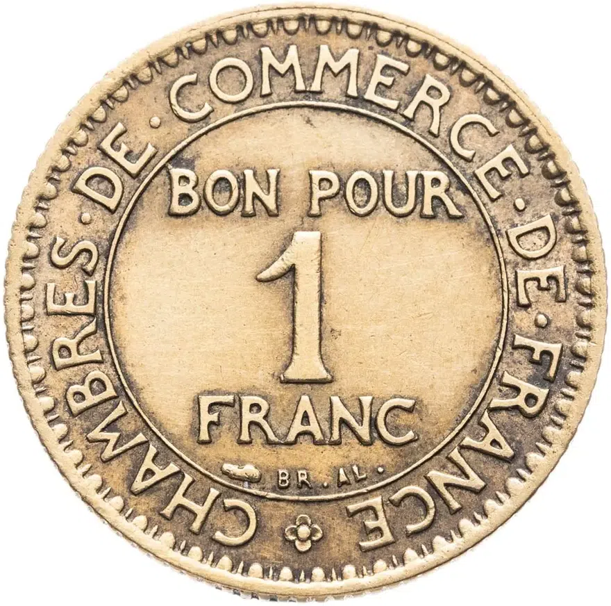 Франция 1 франк (franc) 1926, реверс