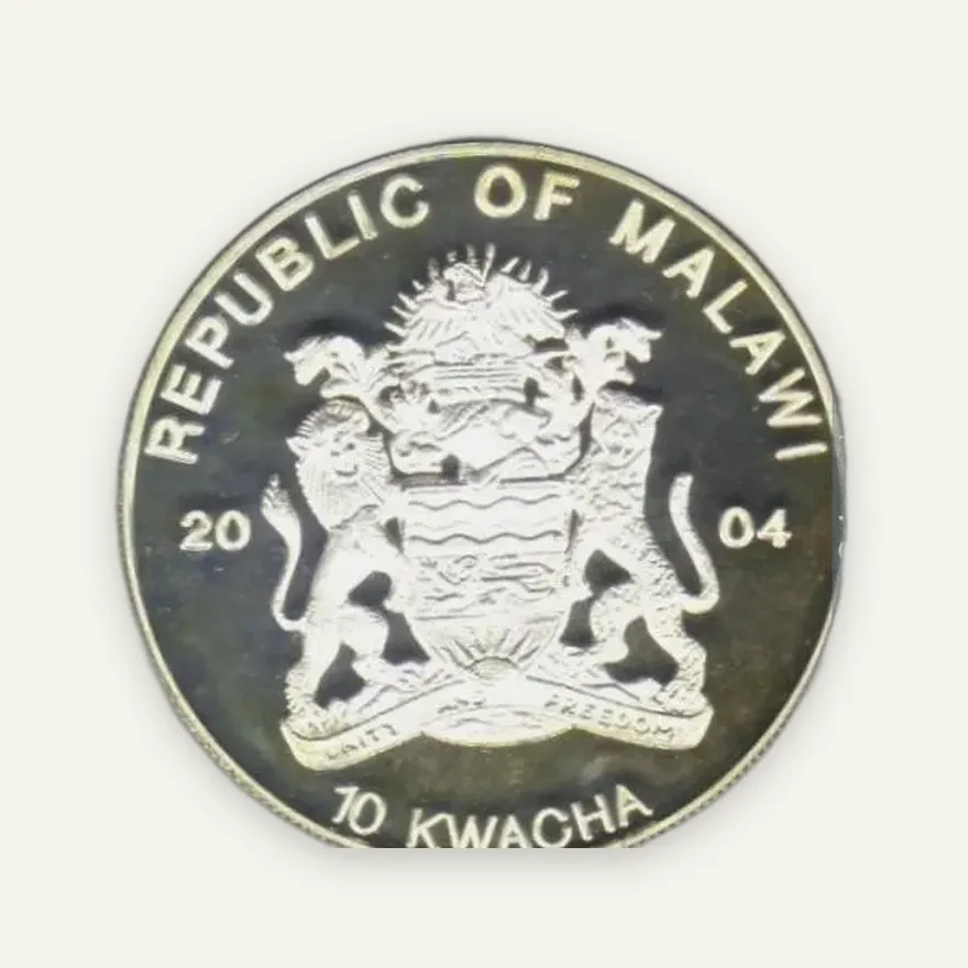 Малави 10 квач (kwacha) 2004 Вымирающие виды - Лев, реверс