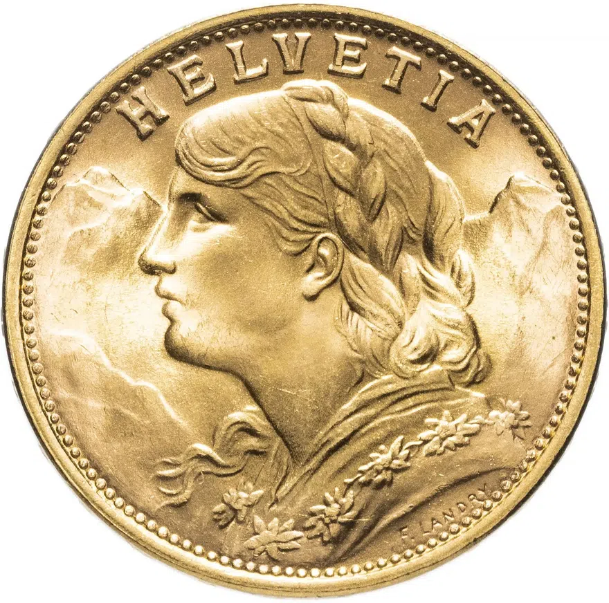 Швейцария 20 франков (francs) 1949