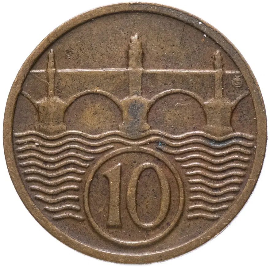 Чехословакия 10 геллеров (haleru) 1933, аверс