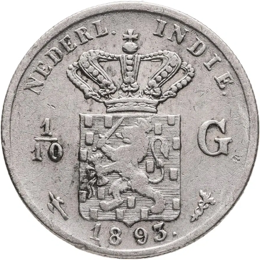 Голландская Ост-Индия 1/10 гульдена (gulden) 1893, реверс
