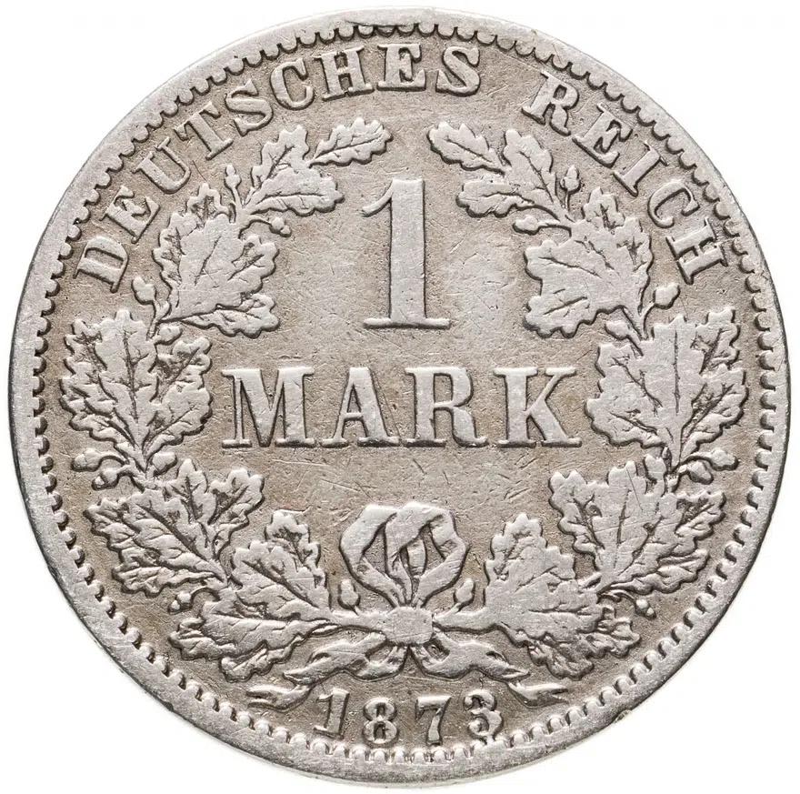 Германия 1 марка (mark) 1873 A  знак монетного двора: "A" - Берлин