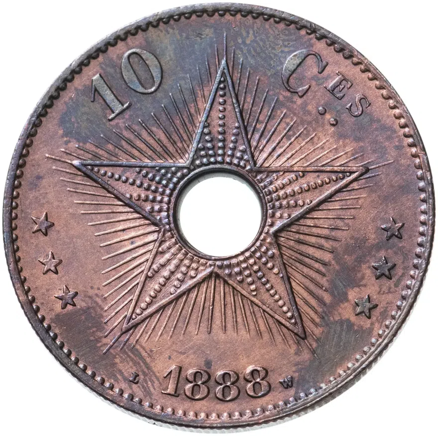 Свободное государство Конго 10 сантимов (centimes) 1888