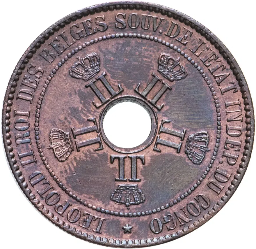 Свободное государство Конго 10 сантимов (centimes) 1888, реверс