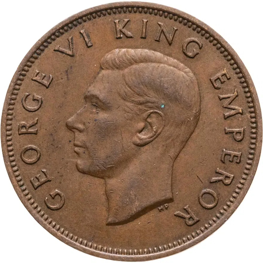 Новая Зеландия 1/2 пенни (penny) 1940, реверс