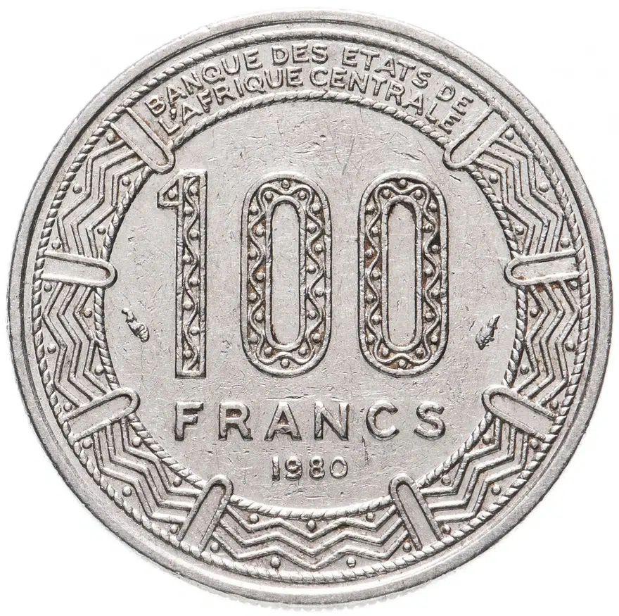 Камерун 100 франков (francs) 1980, реверс
