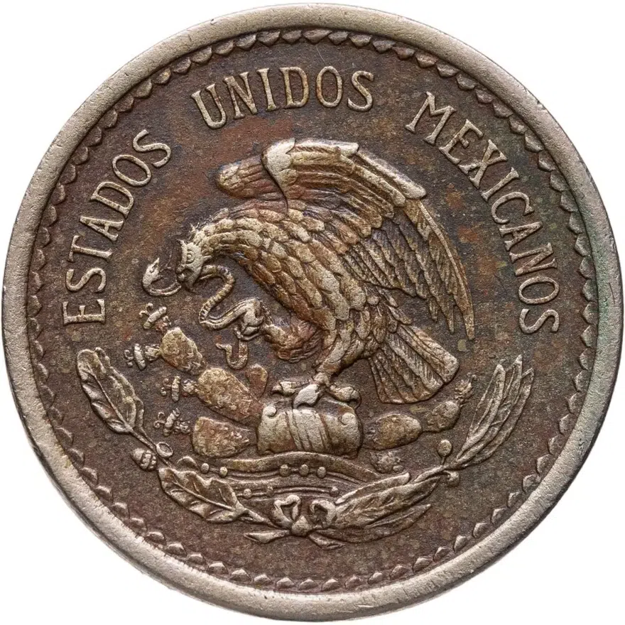Мексика 5 сентаво (centavos) 1942 Медно-никелевый сплав, реверс