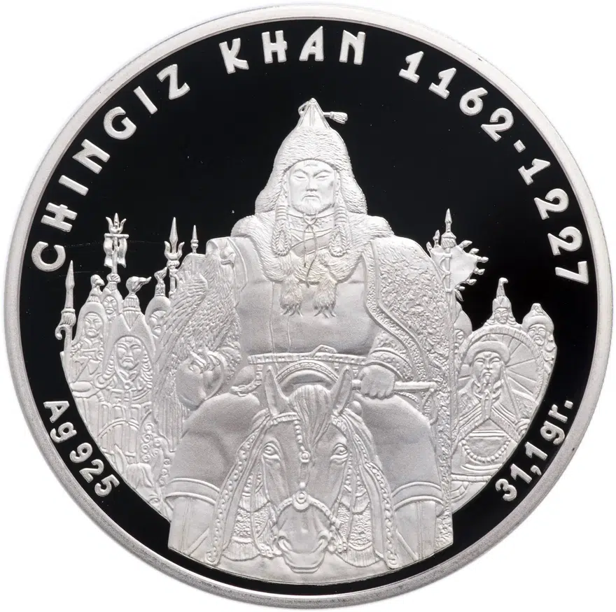 Казахстан 100 тенге 2008  Proof "Чингисхан"
