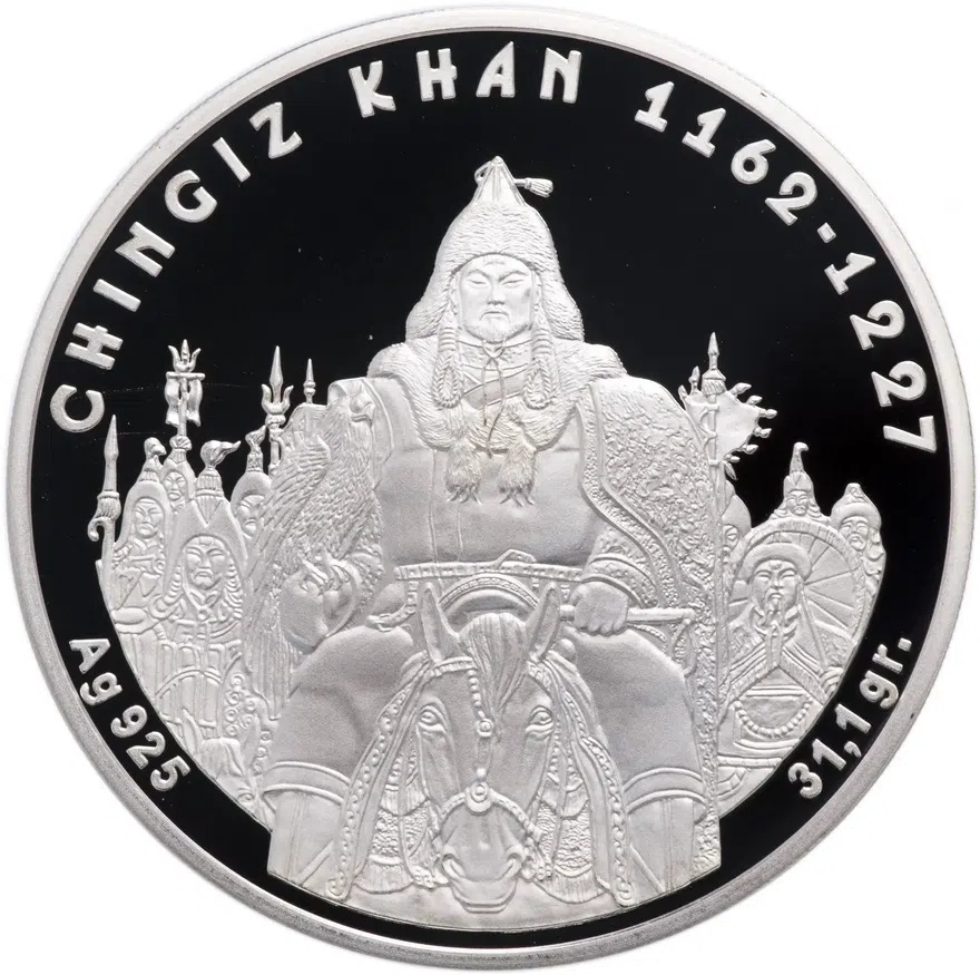 Казахстан 100 тенге 2008  Proof "Чингисхан", реверс