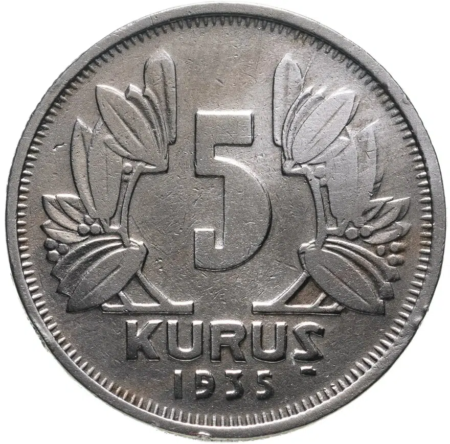 Турция 5 курушей (kurus) 1935