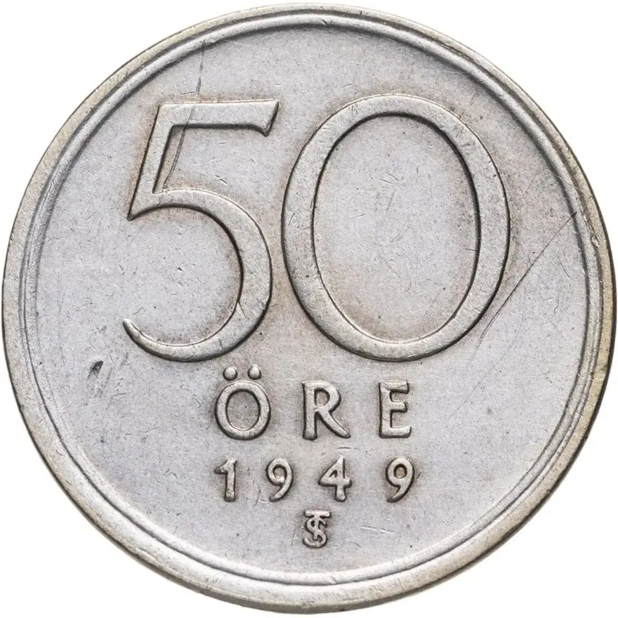 Швеция 50 эре (ore) 1949, аверс