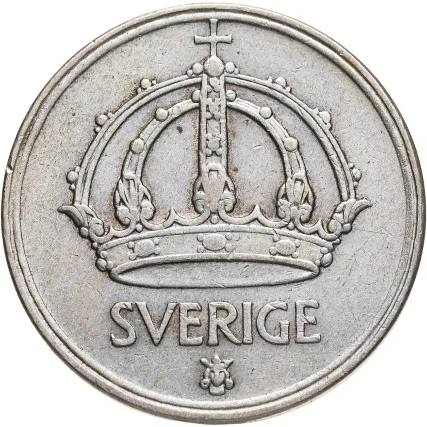Швеция 50 эре (ore) 1949, реверс