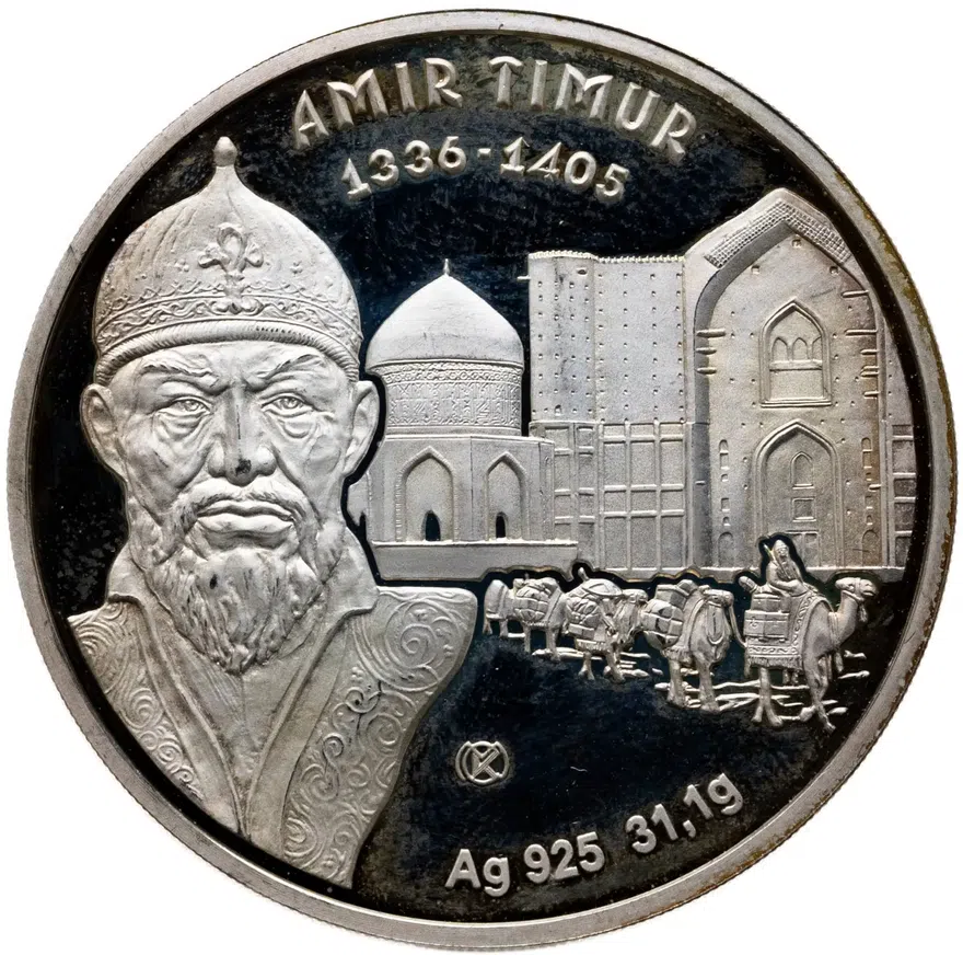 Казахстан 100 тенге 2014 Proof Тамерлан, в футляре с сертификатом