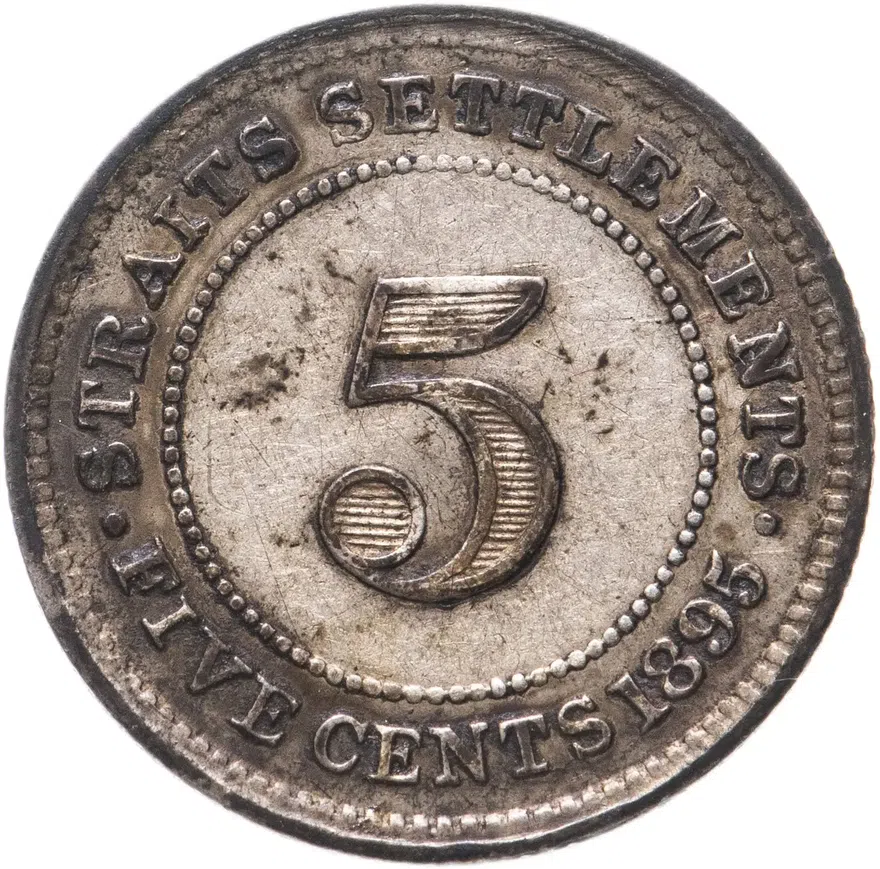 Стрейтс Сетлментс 5 центов (cents) 1895, реверс