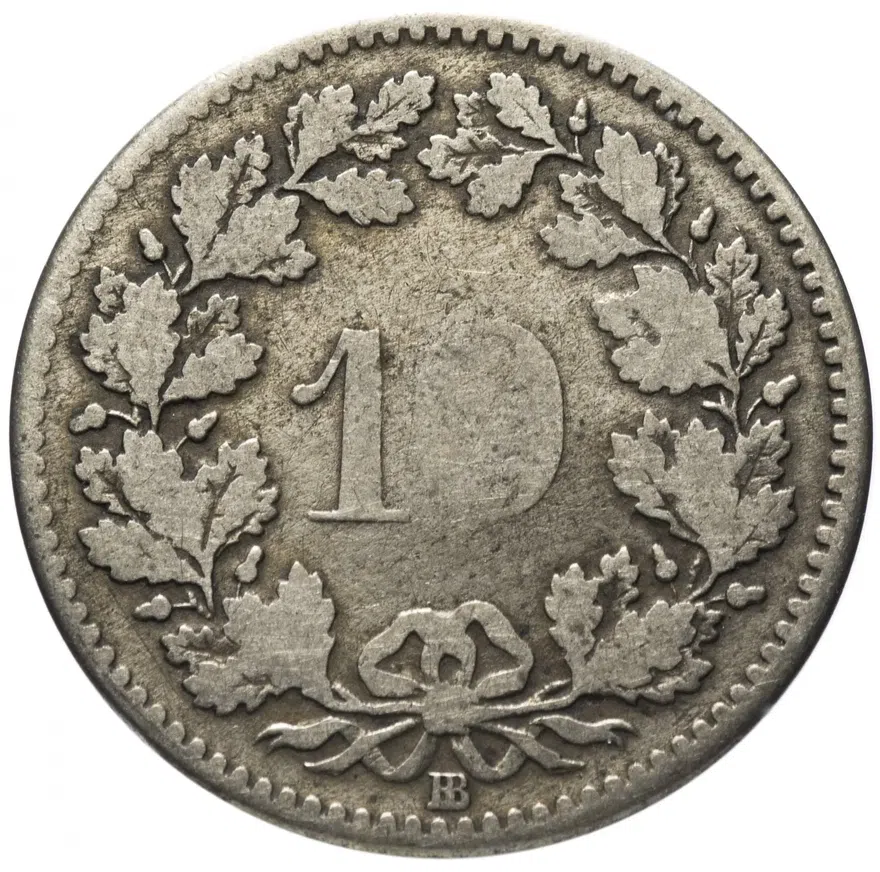 Швейцария 10 раппенов (rappen) 1850