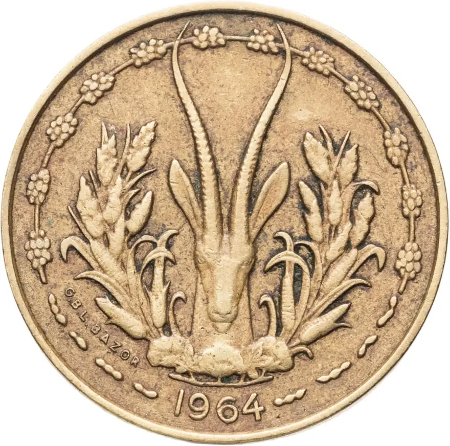 Западная Африка (BCEAO) 10 франков (francs) 1964, реверс