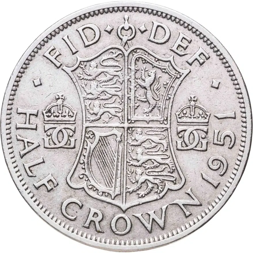 Великобритания 1/2 кроны (crown) 1951, аверс