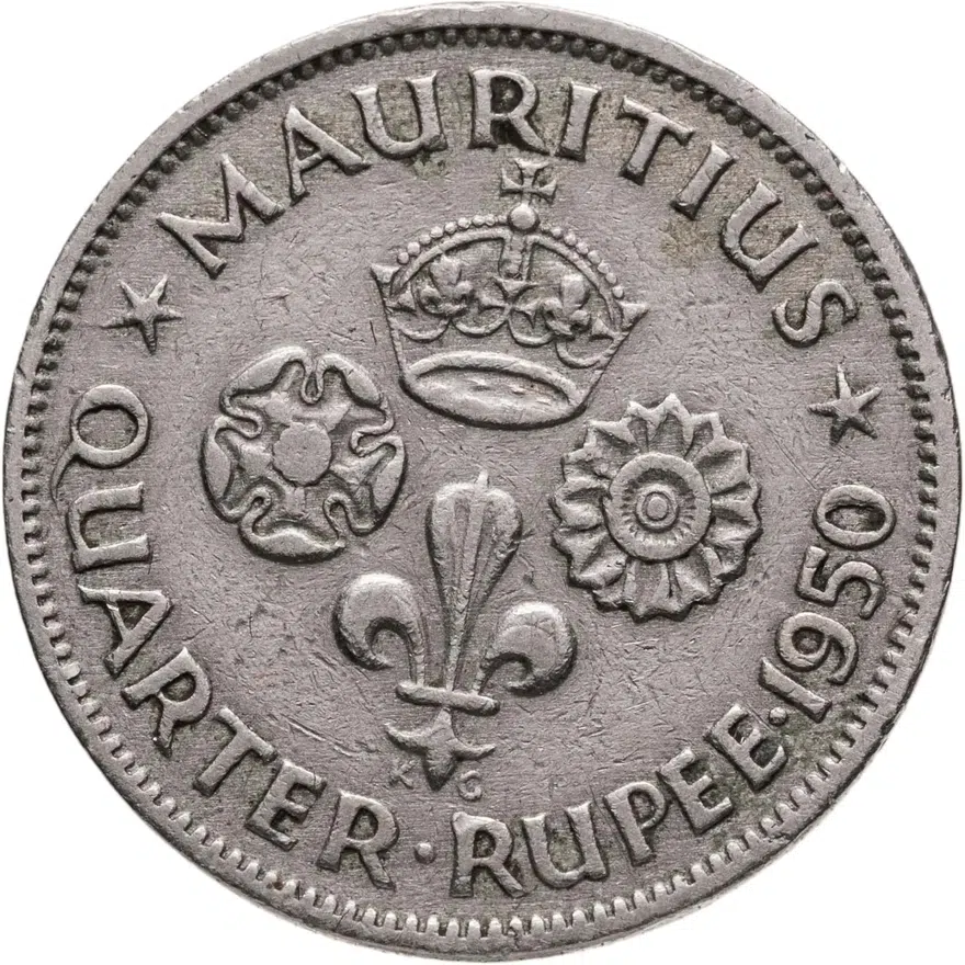 Маврикий 1/4 рупии (rupee) 1950, реверс